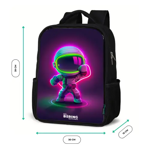 Space karate neon Rugzak - Zwart middel -productfoto_formaten