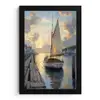 Zeilboot - Zon - Pier - Hout fotolijst zwart zonder passe partout klein -3d