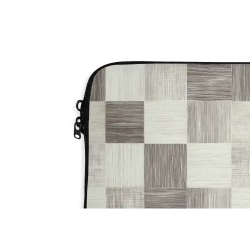 Patroon - Dambord - Houtnerf laptophoes neopreen klein 279 -detail