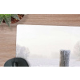 Hek - Sneeuw - Mist - Platteland - Nostalgisch muismat rubber klein -closeup