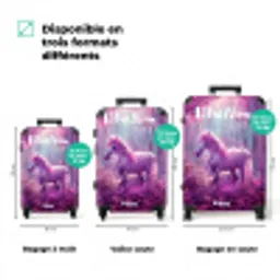 Eenhoorn Omringd door Paarse Natuur NBS - Handbagage koffer - Kinderen Unisex middel zzzzzzVergelijking_3FR