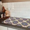 Floraal - Ornament - Blauw Inductie beschermer vinyl 3mm klein 276 -sfeer3