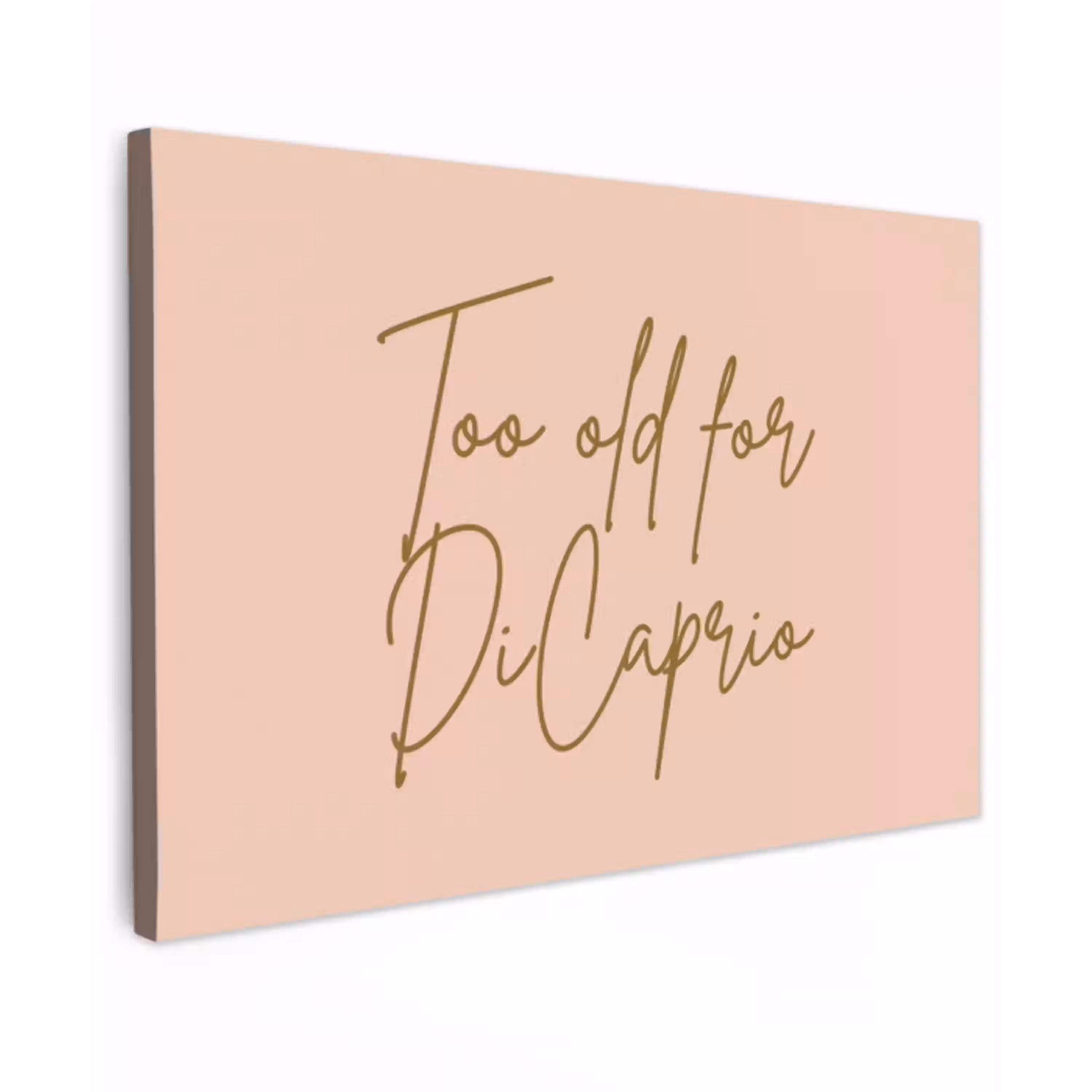 Too old for dicaprio - Roze - Groen canvas 2cm klein -z3d