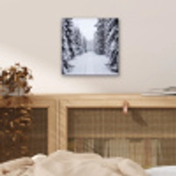 Bos - Winter - Sneeuw - Pad - Natuur aluminium wit klein -sfeer3