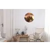 Schotse hooglander - Zon - Horizon - Koe - Dieren Wandcirkel aluminium klein -woonkamer