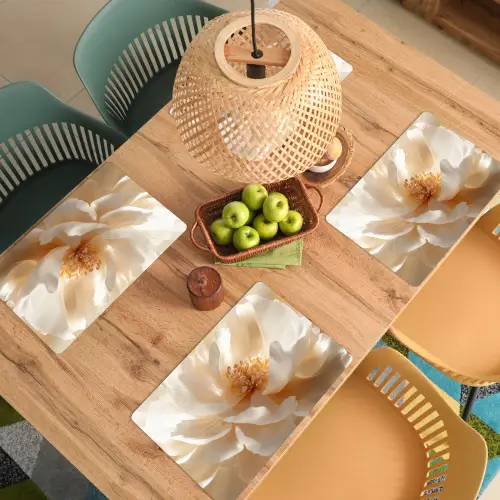 Close up - Pioenroos - Wit Placemat vinyl groot -zzsfeer5_Kitchenyeah-website