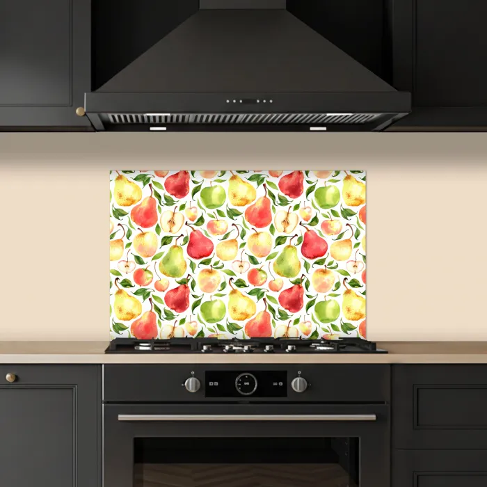 Patroon - Appels - Peren keuken achterwand spatscherm klein 900 -sfeer1
