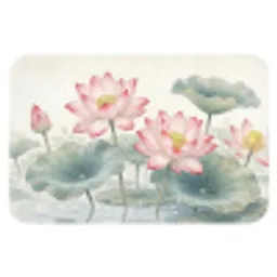 Aquarel - Lotusbloemen - Kleurrijk Badmat klein -3d