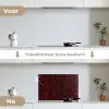 Mozaïek - Tegel - Bordeauxrood keuken achterwand spatscherm klein 900 -voor_na_NL
