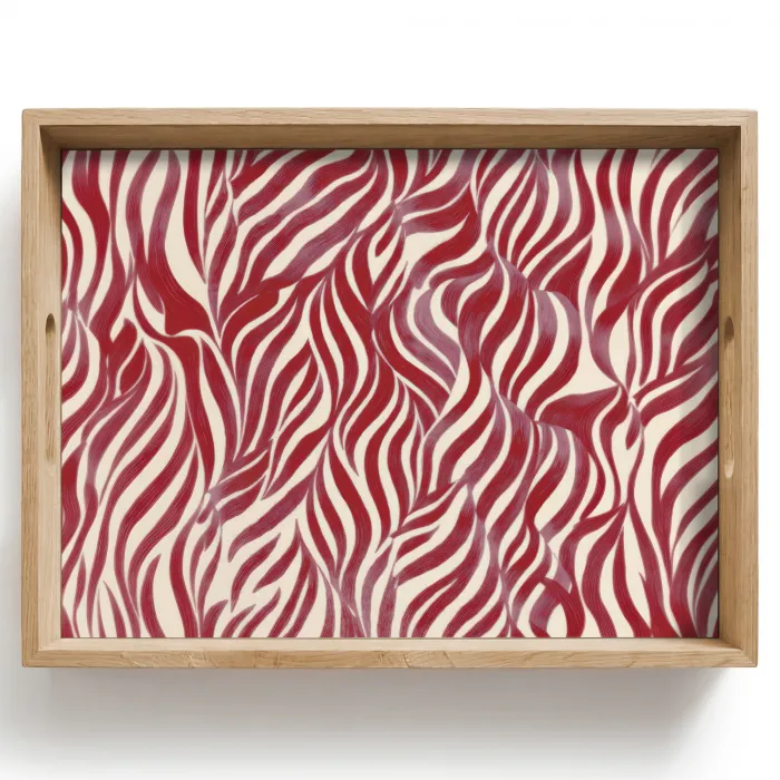 Golvende vormen - Abstract - Rood Dienblad Rechthoek middel -z3d_shopping