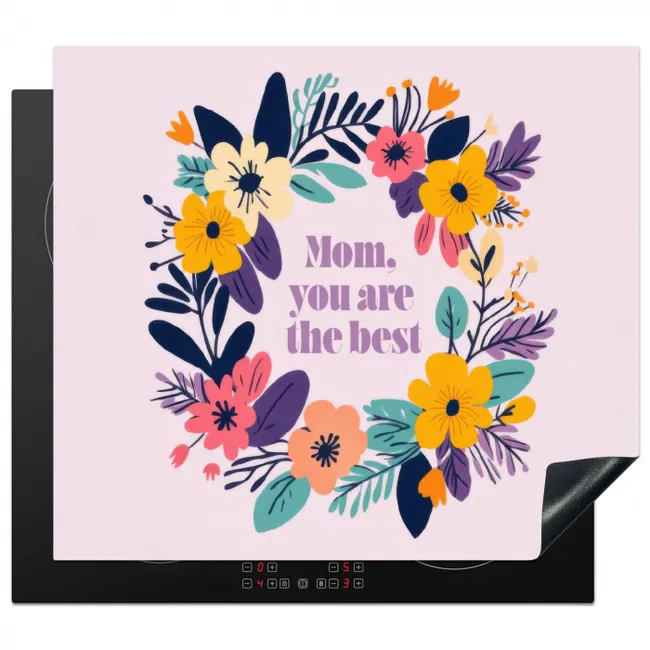 Induction hob protector - Wreath of flowers - Colorful - Mother