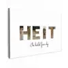 Heit - Lettercollage Tuinposter op houten frame 2 cm dik klein -3d