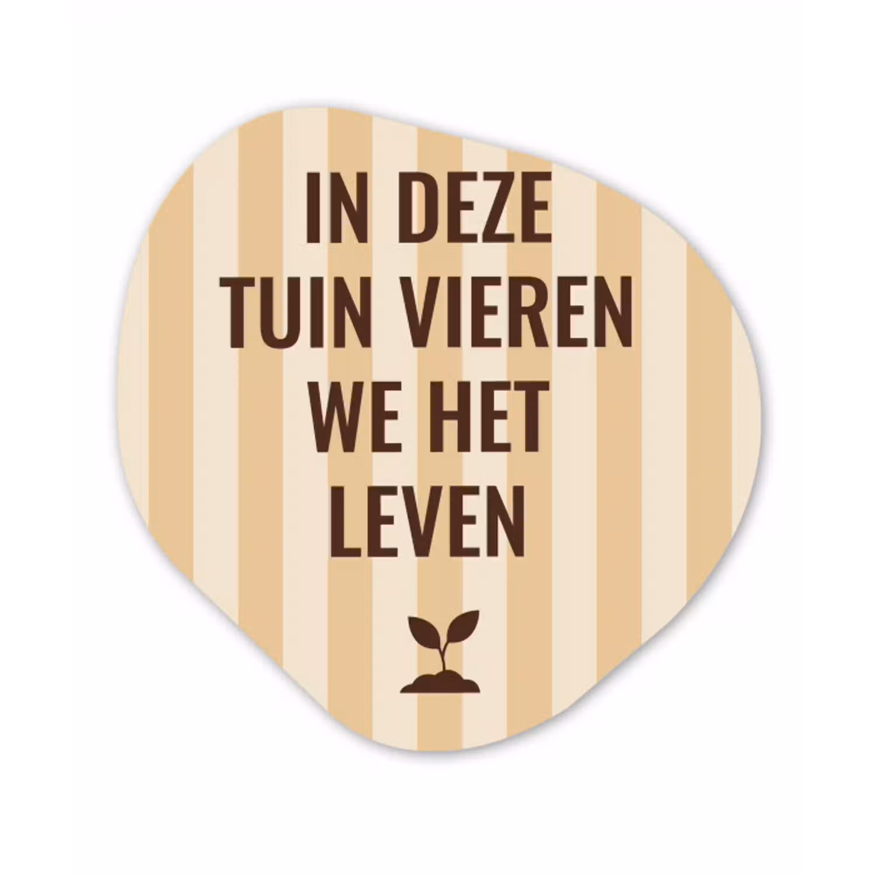 Tuin - Quote - Strepen - Zomer Wandcirkel Organisch Plexiglas middel -3d