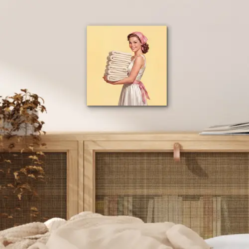Handdoeken - Vrouw - Jurk - Roze aluminium wit klein -sfeer3