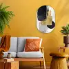 Goud - Rechthoeken - Cirkels - Abstract Wandcirkel Ovaal Forex klein -sfeer4