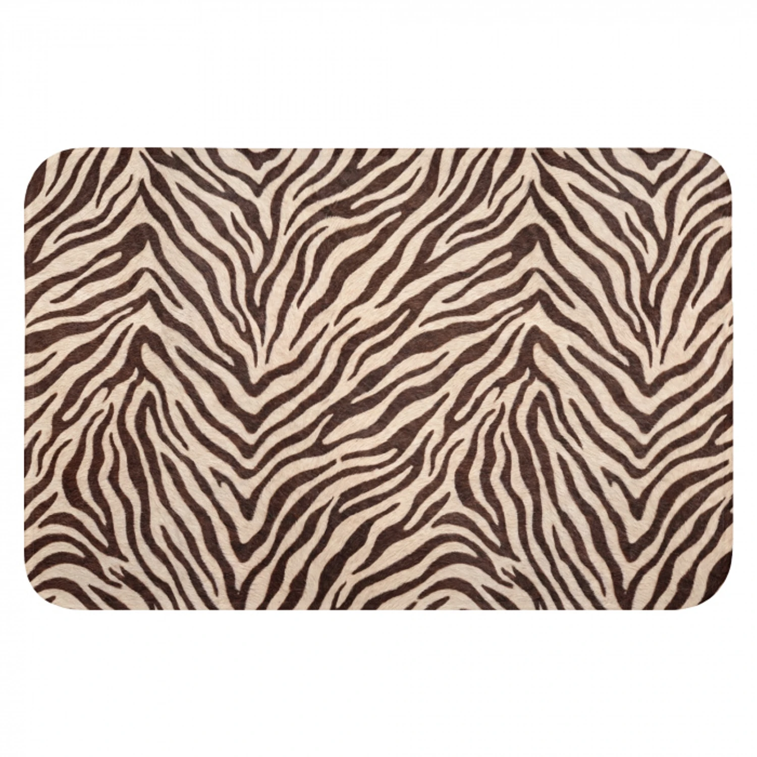 Zebra - Strepen - Bruin Badmat klein -3d