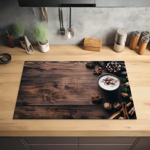Hout - Landelijk - Warm - Natuur Inductie beschermer vinyl 3mm klein -sfeer5