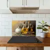 Stilleven - Olijfolie - Knoflook - Kruiden keuken achterwand spatscherm klein -sfeer2