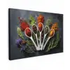 Lepels - Wit - Poeder - Kruiden Tuinposter op houten frame 2 cm dik klein -3d