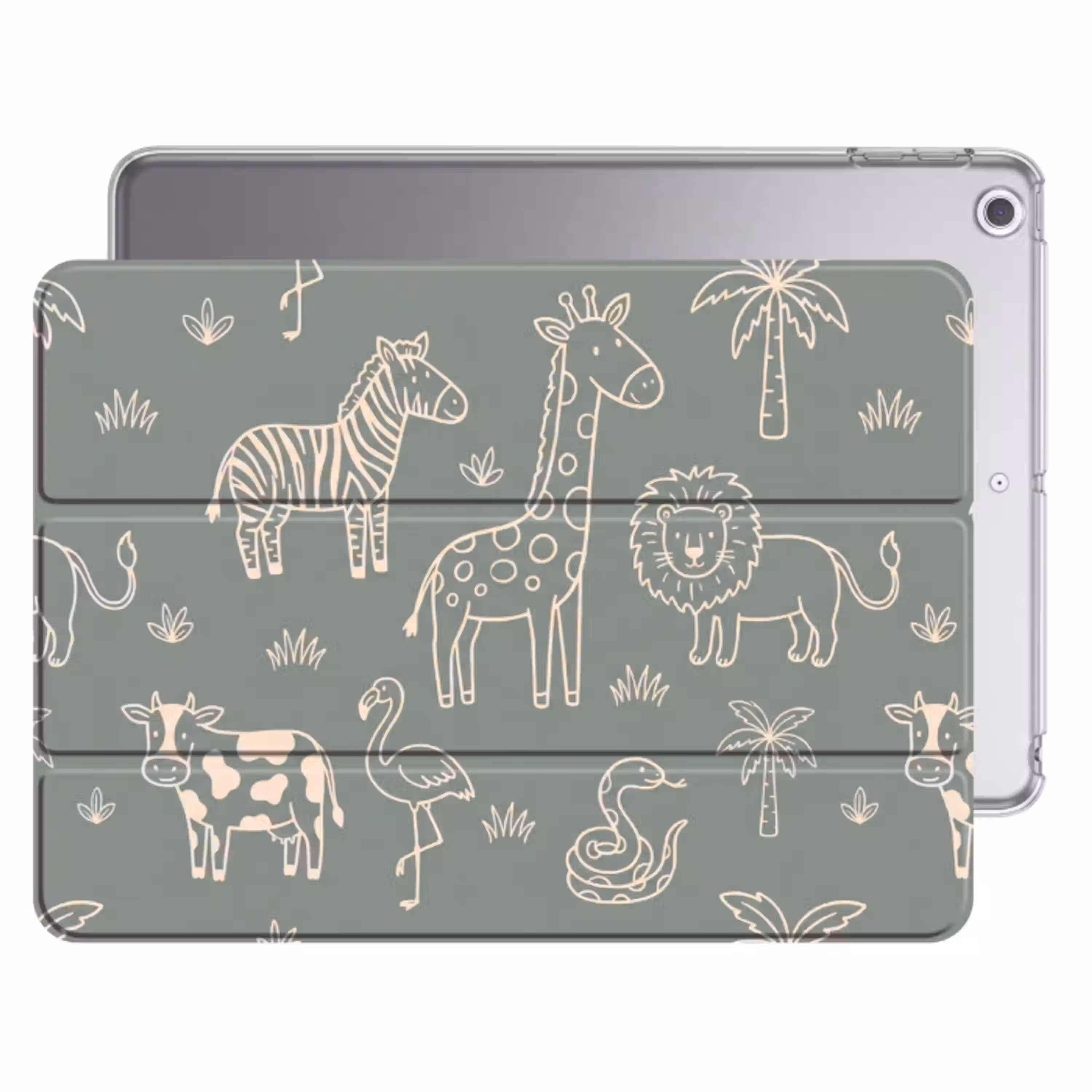 Dieren - Safari - Patroon - Illustratie - Groen Apple iPad 2017 middel -threedimensional_3d_global