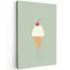 Illustratie - Ijsje - Spikkels - Kers Tuinposter op houten frame 2 cm dik klein -3d