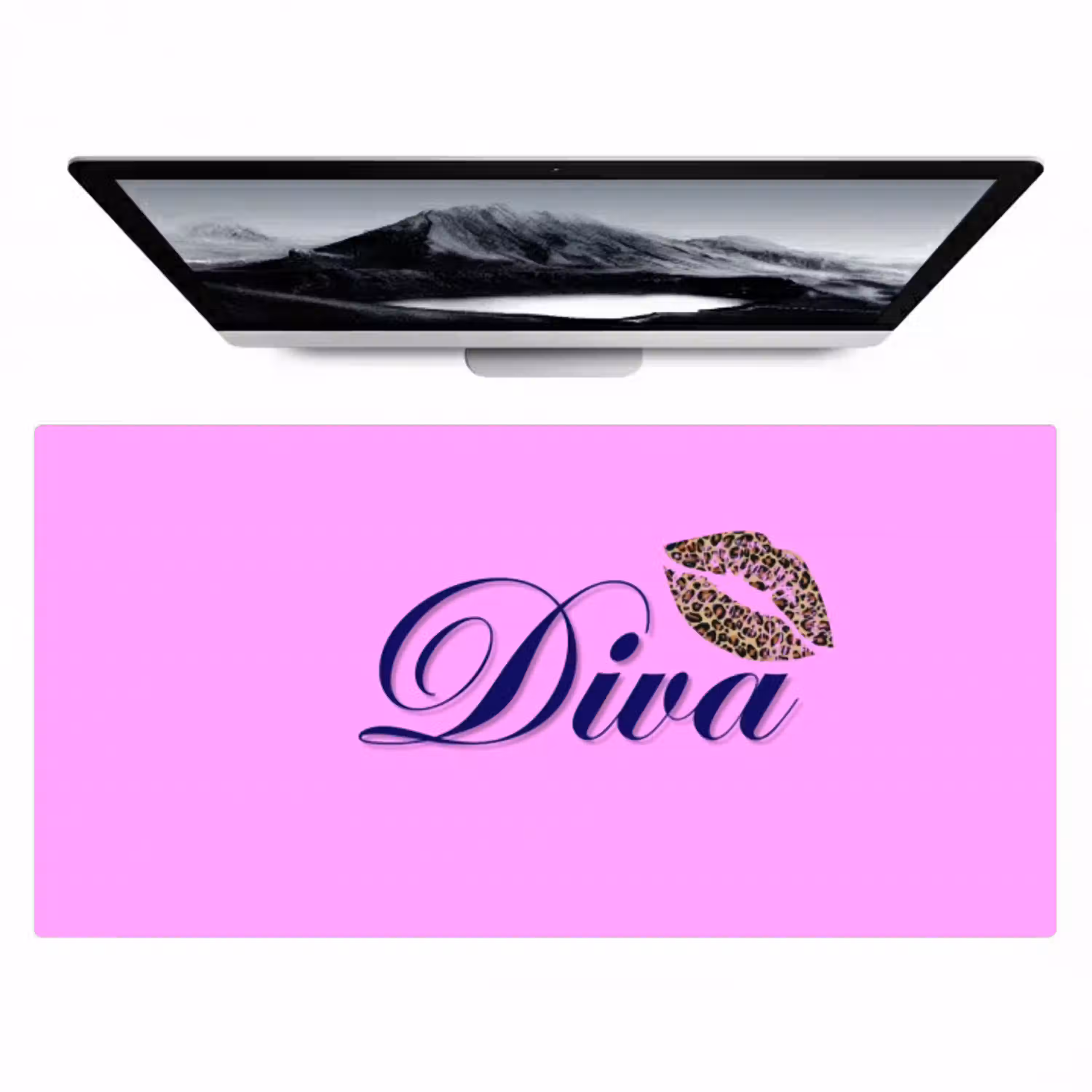 Diva - Lip - Panterprint - Roze Muismat XXL klein -zzz3d