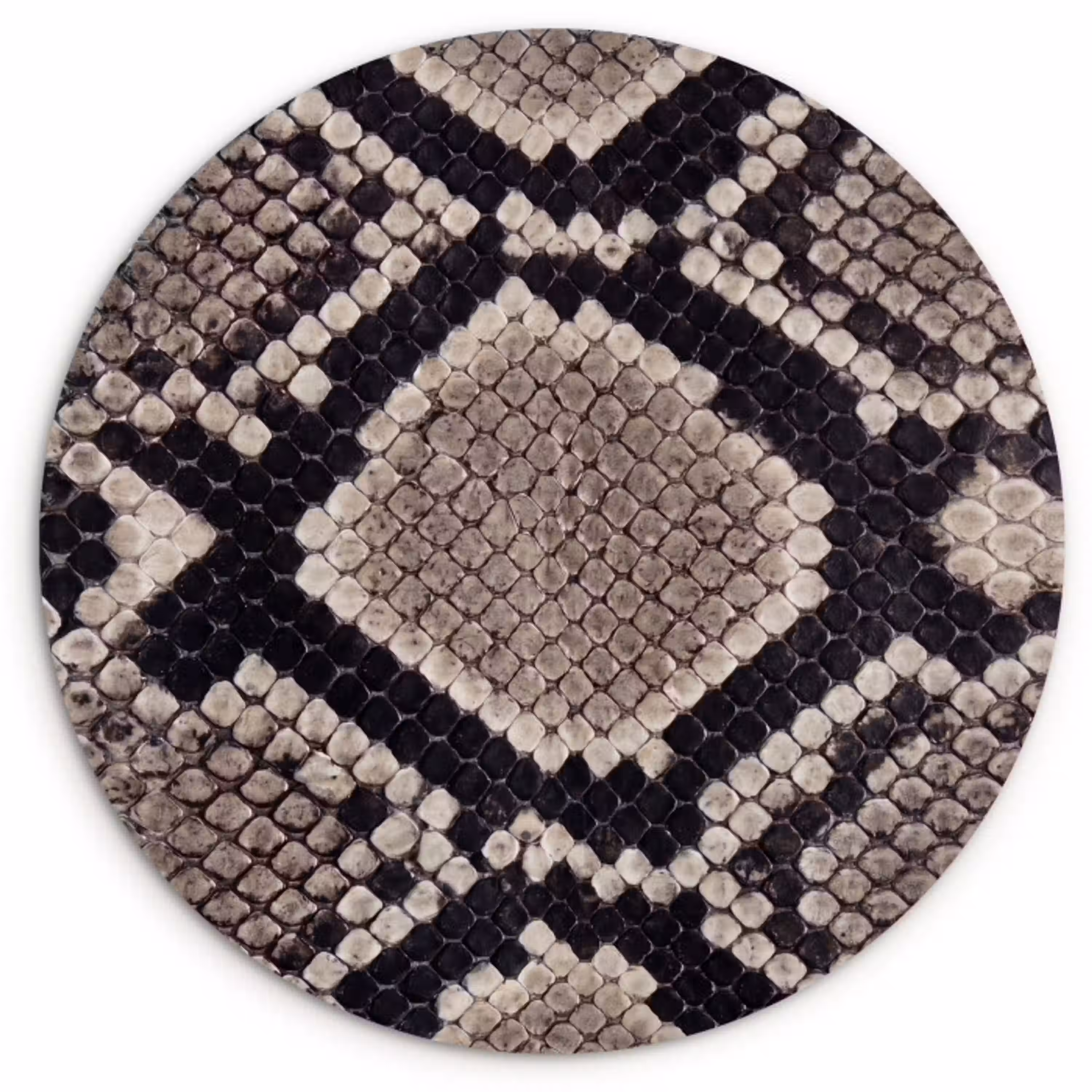 Slangenleer - Patroon - Beige Wandcirkel kunststof plaat 5mm dik klein -3d