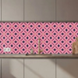 Patroon - Bloemblaadjes - Roze - Blauw keuken achterwand 2 middel 871 zz_3dshopping