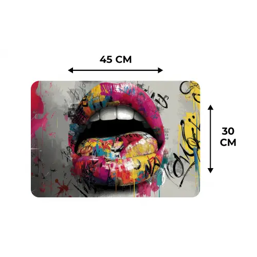 Lippen - Graffiti - Expressief Placemat vinyl groot -specs