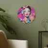 Vrouw - Portret - Abstract - Paars Akoestische PET Vilt - Rond klein -sfeer2