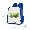 Betonmixer - Getekend - Groen Kinderrugzak - Blauw middel -productfoto_formaten
