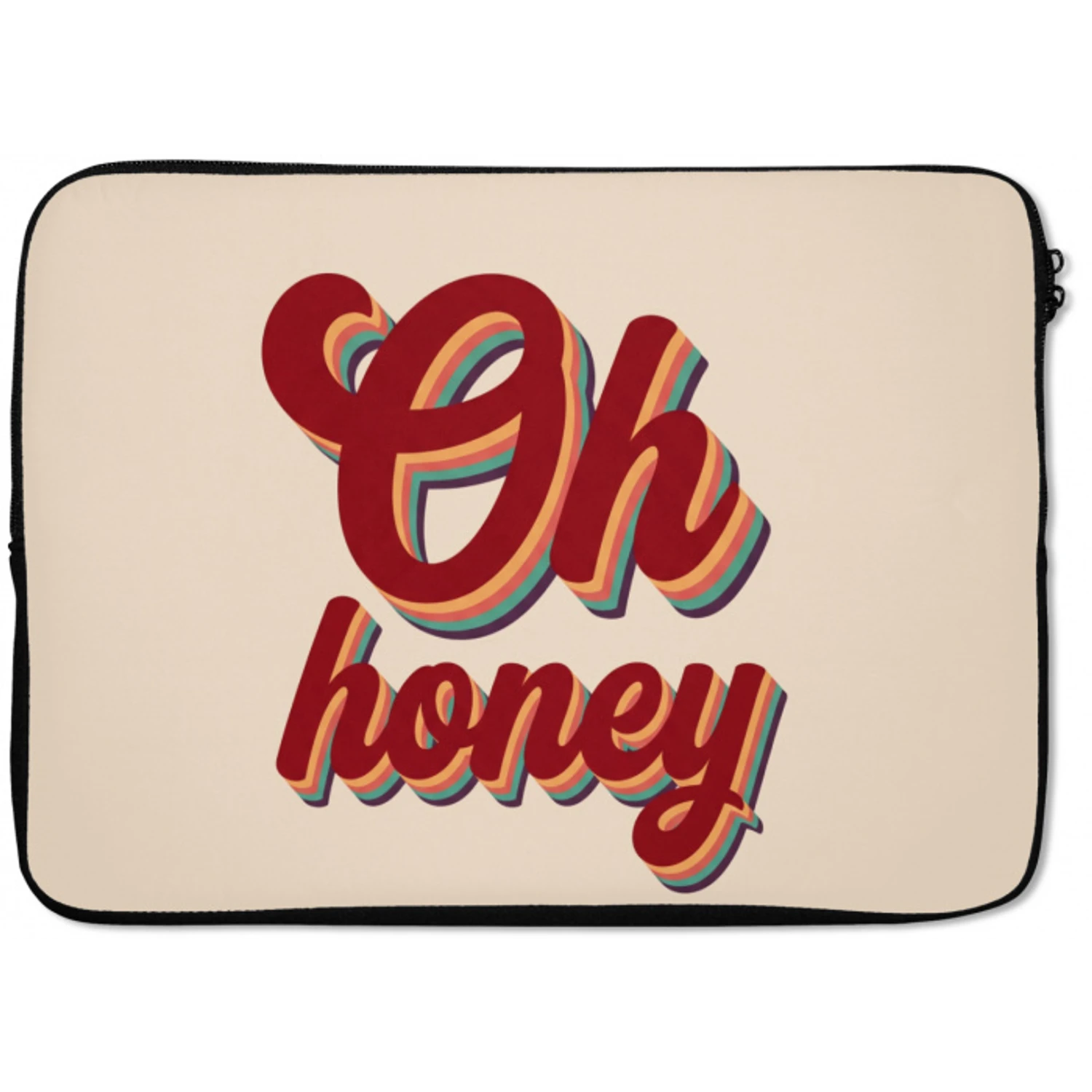 Oh honey - Rood - Schaduw laptophoes neopreen klein -zkaufland3dotto