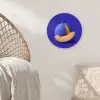 Meloen - Blauw - Oranje - Kunstzinnig Wandcirkel kunststof plaat 5mm dik klein -sfeer5
