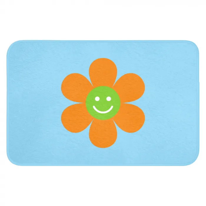 Bloem - Smiley - Kleurrijk Badmat klein -3d