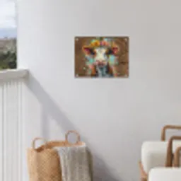 Kalf met Bloemenkroon tuinposter los doek klein -sfeer8
