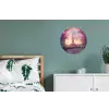 Eiffeltoren - Parijs - Roze Wandcirkel aluminium klein -slaapkamer
