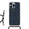 Deco - Waaier - Blauw Hoesje iPhone 16 Pro Max met koord klein 804 -3d