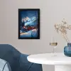 Trein - Kerst - Sneeuw - Kersttrein fotolijst zwart zonder passe partout klein -sfeer4