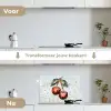 Kersen - Rood - Mozaïek - Blaadjes keuken achterwand spatscherm klein -voor_na_NL