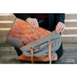 Zee - Boot - Wolken - Oranje laptophoes neopreen klein -tas
