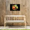 Tomaat - Avocado - Peper - Graffiti - Verf - Modern Tuinposter op houten frame 2 cm dik klein -sfeer4