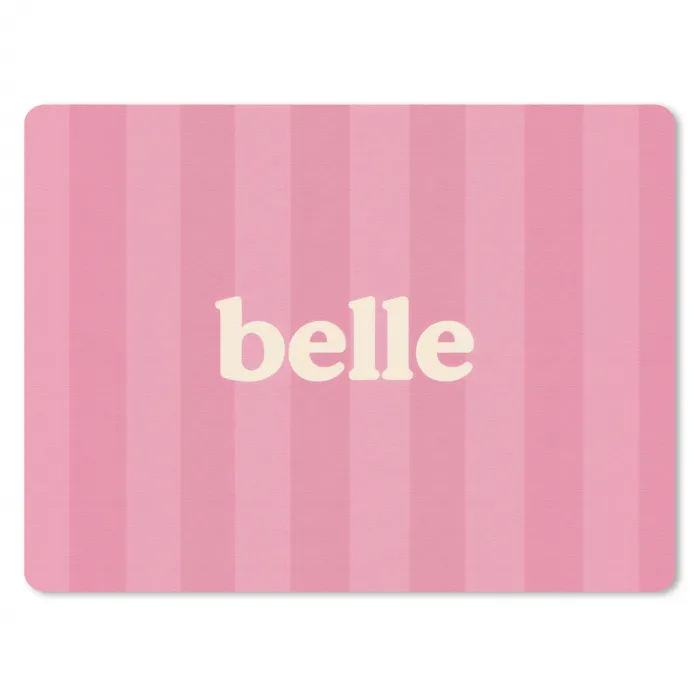 Roze - Gestreept - Belle muismat rubber klein -3d