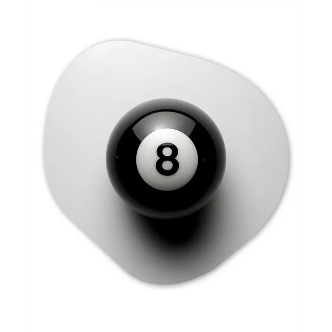 Biljartbal - Getal - Acht - Wit Wandcirkel Organisch Forex 3mm klein -3d