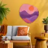 Zon - Heuvels - Paars - Abstract Wandcirkel Organisch Plexiglas middel -sfeer4