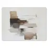 Penseelstreken - Balans - Beige - Bruin muismat rubber klein -3d