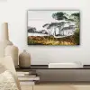 Italiaans landschap parasoldennen - Kunst - Hendrik Voogd - Schilderij - Zwart wit - Oude meesters canvas 2cm klein -sfeer6
