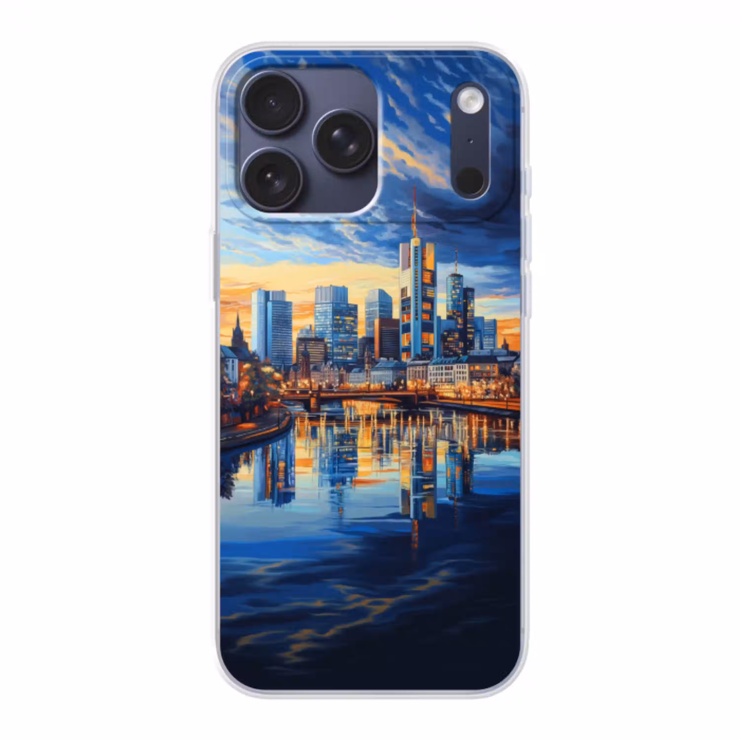 Zonsondergang Frankfurt - Stad - Skyline - Water Telefoonhoesje iPhone 17 Pro Max klein -3d
