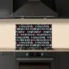 Tekens - Wit - Zwart keuken achterwand spatscherm klein 900 -sfeer1