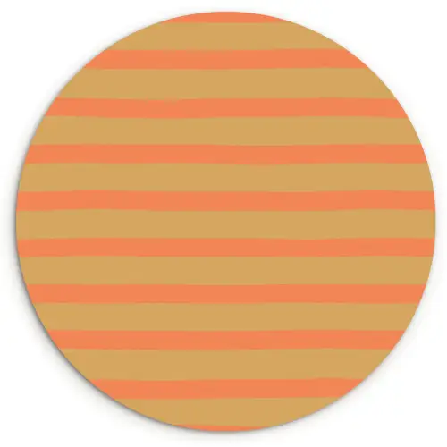 Zee - Rood - Geel - Strepen Wandcirkel kunststof plaat 5mm dik klein 188 -3d