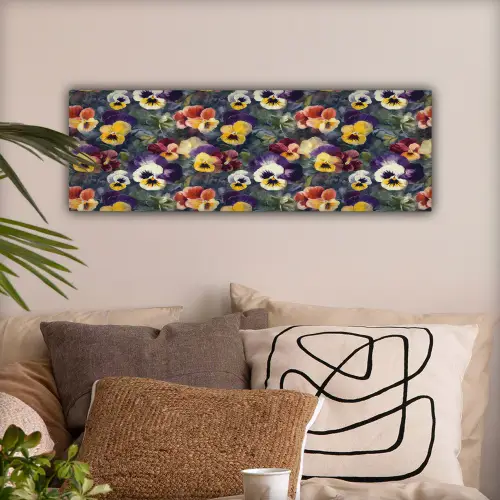 Viooltjes - Paars - Geel - Groen canvas 2cm klein 828 -sfeer1